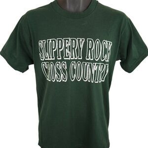 Vintage Slippery Rock Cross Country T Shirt Mens Size Medium Green Steve Prefont
